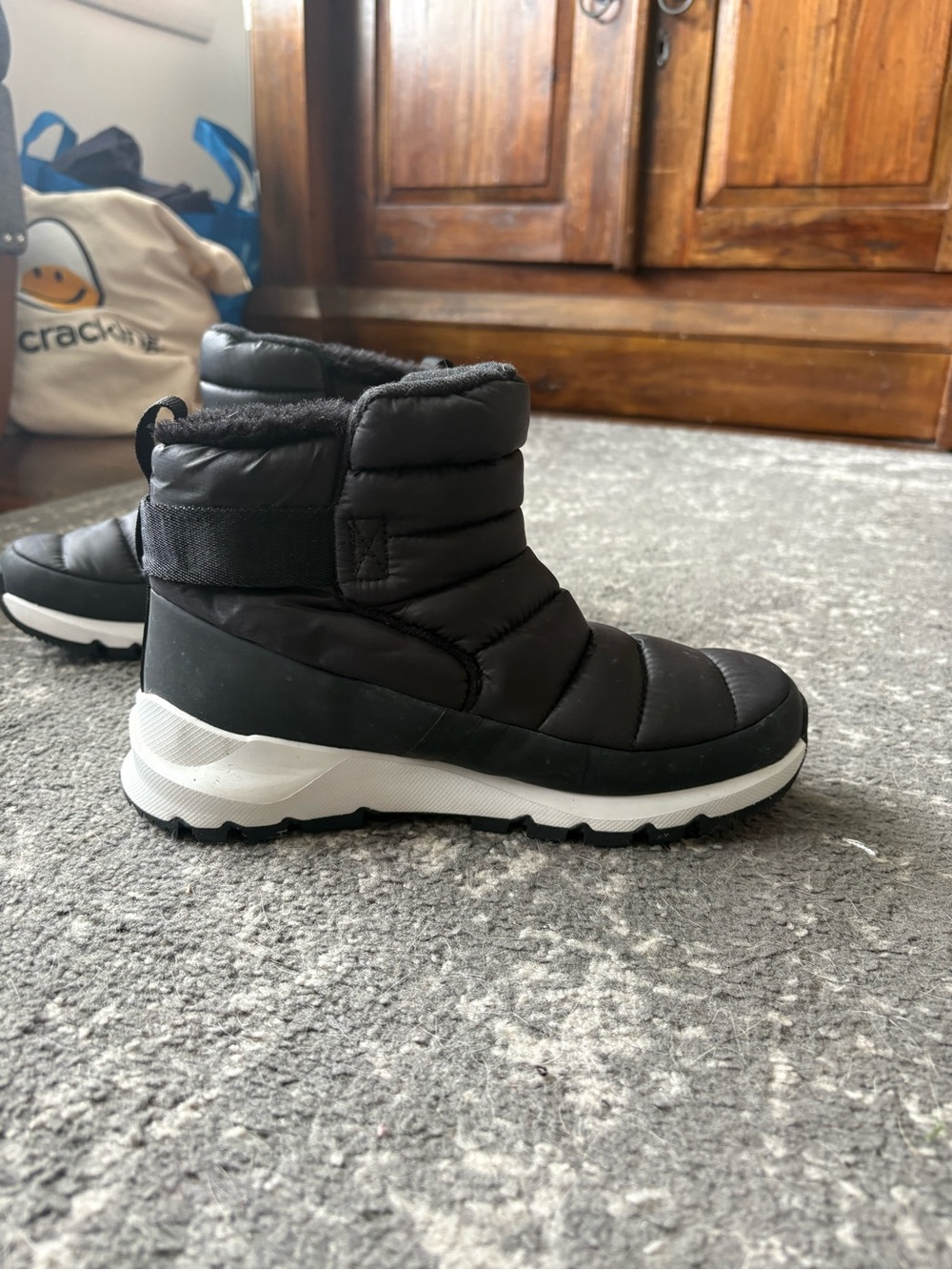 The North Face Black Winter Quilted Ankle Boots - Picture 2 of 3